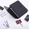 Папка-портфель пластиковая BRAUBERG "КОНСУЛ" А4 (370х280х120 мм), 2 отделения, фактура "бисер", черная, 223079 223079