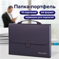 Папка-портфель пластиковая BRAUBERG А4 (327х254х30 мм), 13 отделений, серая, 221438 221438