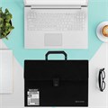 Папка-портфель пластиковая BRAUBERG А4 (332х245х35 мм), 13 отделений, фактура диагональ, черная, 221375 221375