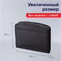 Папка-портфель пластиковая BRAUBERG А4+ (355х290х60 мм), выдвижные ручки, 9 отделений, 1 карман, черная, 225168 225168