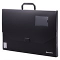 Папка-портфель пластиковая БОЛЬШОГО ФОРМАТА BRAUBERG "ПОРТФОЛИО", А3 (445х310х30 мм), черная, РОССИЯ, 226023 226023