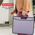 Папка-портфель пластиковая БОЛЬШОГО ФОРМАТА BRAUBERG "ПОРТФОЛИО", А3 (470х380х130 мм), 3 отделения, серая, 223080 223080