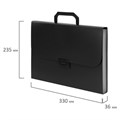 Портфель пластиковый STAFF А4 (330х235х36 мм), 13 отделений, индексные ярлыки, черный, 229245 229245