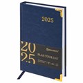 Ежедневник датированный 2025 А5 138x213 мм BRAUBERG "Senator", под кожу, синий, 115815 115815