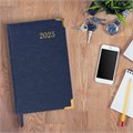 Ежедневник датированный 2025 А5 138x213 мм BRAUBERG "Senator", под кожу, синий, 115815 115815