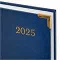 Ежедневник датированный 2025 А5 138x213 мм BRAUBERG "Senator", под кожу, синий, 115815 115815