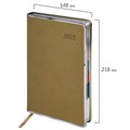 Ежедневник датированный 2025 А5 148х218 мм GALANT "Infinity Silver", под кожу, бежевый, 115725 115725