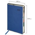 Ежедневник датированный 2025 А5 148х218 мм GALANT "Infinity Silver", под кожу, синий, 115721 115721