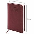 Ежедневник датированный 2025, А5, 138x213 мм, BRAUBERG "Favorite", под кожу, бордовый, 115759 115759