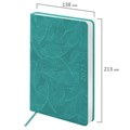 Ежедневник датированный 2025, А5, 138x213 мм, BRAUBERG "Foliage", под кожу гибкий, бирюзовый, 115851 115851