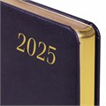 Ежедневник датированный 2025, А5, 138x213 мм, BRAUBERG "Iguana", под кожу, темно-фиолетовый, 115784 115784
