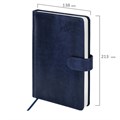 Ежедневник датированный 2025, А5, 138x213 мм, BRAUBERG "Legend", под кожу, застежка, синий, 115792 115792