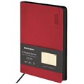 Ежедневник датированный 2025, А5, 138x213 мм, BRAUBERG "Metropolis Mix", под кожу гибкий, красный, 115860 115860