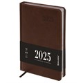 Ежедневник датированный 2025, А5, 138х213 мм, BRAUBERG "Impression", под кожу, коричневый, 115921 115921