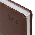 Ежедневник датированный 2025, А5, 138х213 мм, BRAUBERG "Impression", под кожу, коричневый, 115921 115921