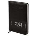 Ежедневник датированный 2025, А5, 138х213 мм, BRAUBERG "Impression", под кожу, черный, 115920 115920