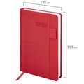 Ежедневник датированный 2025, А5, 138х213 мм, BRAUBERG "Pocket", под кожу, карман, держатель для ручки, красный, 115909 115909
