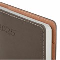 Ежедневник датированный 2025, А5, 143x218 мм, BRAUBERG "Journal", под кожу, застежка, органайзер, серый, 115881 115881