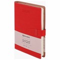 Ежедневник датированный 2025, А5, 143х218 мм, BRAUBERG "Journal", под кожу, застежка, органайзер, красный, 115880 115880