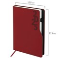 Ежедневник датированный 2025, А5, 150x213 мм, BRAUBERG "Up", под кожу, софт-тач, держатель для ручки, красный, 115844 115844