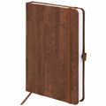 Ежедневник недатированный А5 (138x213 мм) BRAUBERG "Wood", кожзам, резинка, 136 л., коричневый, 111676 111676
