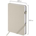 Ежедневник недатированный А5 138x213 мм BRAUBERG "Finest" под кожу, резинка, 136 л., бежевый, 111871 111871