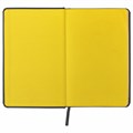 Ежедневник недатированный А5 138x213 мм BRAUBERG "Rainbow", под кожу, 136 л., черный/желтый, 113497 113497