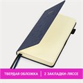 Ежедневник недатированный А5 138x213мм BRAUBERG Velvet, резинка, держатель, 160л, синий, 116243 116243