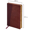 Ежедневник недатированный А5 138х213 мм BRAUBERG "Cayman" под кожу, 160 л., коричневый/коричневый, 125084 125084