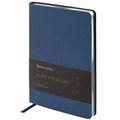 Ежедневник недатированный А5 138х213 мм BRAUBERG "Metallic", под кожу, 136 л., гибкий, синий, 113376 113376