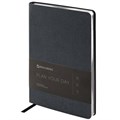 Ежедневник недатированный А5 138х213 мм BRAUBERG "Metallic", под кожу, 136 л., гибкий, черный, 113374 113374