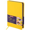 Ежедневник недатированный А5 138х213 мм BRAUBERG "Rainbow" под кожу, 136 л., желтый, 111670 111670