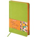 Ежедневник недатированный А5 138х213 мм BRAUBERG "Rainbow" под кожу, 136 л., зеленый, 111669 111669