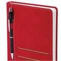 Ежедневник недатированный А5 138х213мм BRAUBERG Slot, под кожу, держатель для ручки, 160 листов, красный, 116606 116606
