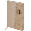 Ежедневник недатированный А5 145х215 мм, BRAUBERG "Stitch", под кожу, магнит, 160 л., коричневый, 116590 116590