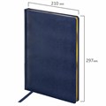 Ежедневник недатированный БОЛЬШОЙ ФОРМАТ 210х297 мм, А4, BRAUBERG Iguana, 160л, синий, 114451 114451