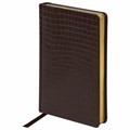 Ежедневник полудатированный А5 (138х213 мм) BRAUBERG "Alligator", под кожу, 192 л., коричневый, 124986 124986