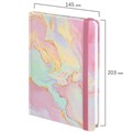 Ежедневник недатированный с резинкой А5 (145х203 мм), BRAUBERG, твердый, фольга, 128 л., "Marble", 114564 114564