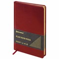 Еженедельник недатированный А5, 145х215 мм, BRAUBERG "Iguana", под кожу, 64 л., красный, 114477 114477