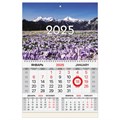 Календарь квартальный на 2025 г., 1 блок, 1 гребень, магнитный курсор, мелованная бумага, BRAUBERG, "Горы", 116087 116087