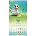 Календарь настенный перекидной на 2025 г., BRAUBERG, 12 листов, 29х29 см, "Весёлые змейки", 116168 116168