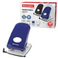 Дырокол металлический BRAUBERG "Style", до 50 листов, ассорти (синий/черный), 221278 221278