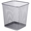 Корзина для бумаг квадратная 17 литров, BRAUBERG "Germanium", металл, серебро, 237976 237976