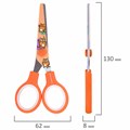 Ножницы 130 мм оранжевые, с цветной печатью "Котики", закругленные, BRAUBERG KIDS, 238351 238351