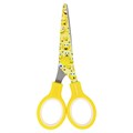 Ножницы 130 мм с цветной печатью "Смайлики", жёлто-белые, закругленные, BRAUBERG KIDS, 232274 232274