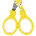 Ножницы 130 мм с цветной печатью "Смайлики", жёлто-белые, закругленные, BRAUBERG KIDS, 232274 232274