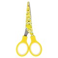 Ножницы 130 мм с цветной печатью "Смайлики", жёлто-белые, закругленные, BRAUBERG KIDS, 232274 232274