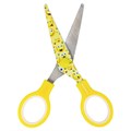 Ножницы 130 мм с цветной печатью "Смайлики", жёлто-белые, закругленные, BRAUBERG KIDS, 232274 232274