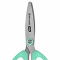 Ножницы 137 мм, резиновые рукоятки, пастельный мятный, чехол на лезвии, BRAUBERG KIDS, 238354 238354