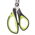 Ножницы ЮНЛАНДИЯ "BASIC", 140 мм, ребристые резиновые вставки, черно-салатовые, европодвес, 236990 236990